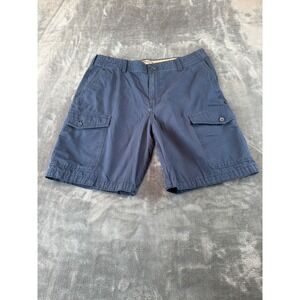 IZOD Mens Navy Blue Ripstop Cargo Shorts Size 34 Cotton Casual Outdoor
